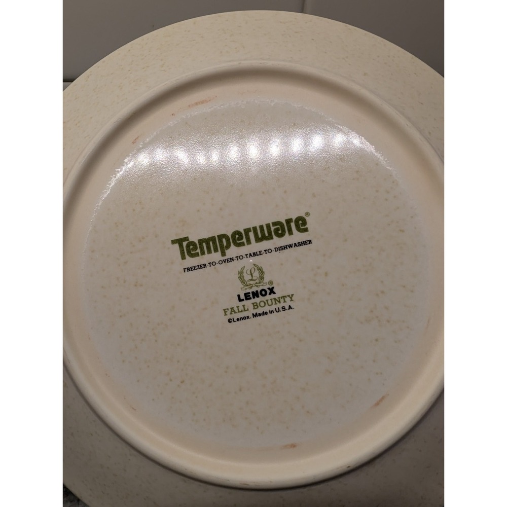 Set of 2 Vintage Lenox TemperWare 6in "Fall Bounty" Small Plates - Picture 3 of 4